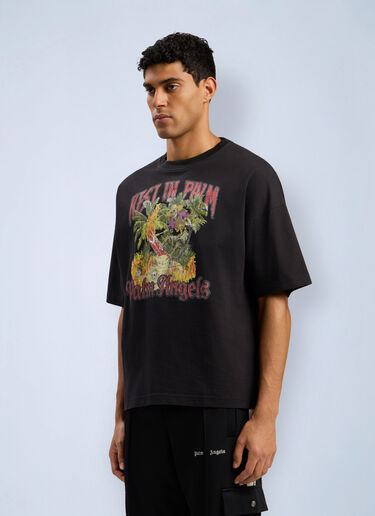 Rest In Palm Loose T-Shirt Palm Angels Rest In Palm Loose T-Shirt Black pma0162048