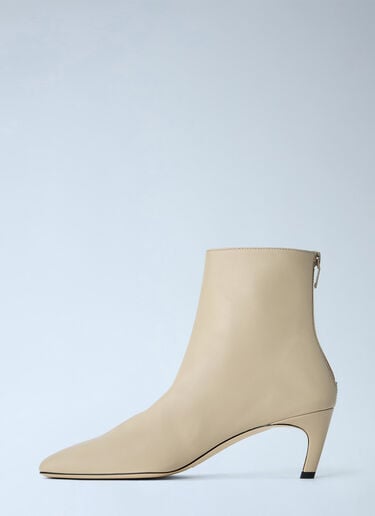 Toteme Soft Nappa Ankle Boots Cream tot0265052