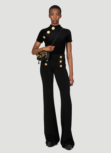 Velvet Jersey Top Balmain Velvet Jersey Top Black bln0253023