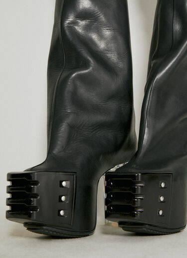 Rick Owens Flared Platform High Boots Black ric0254016