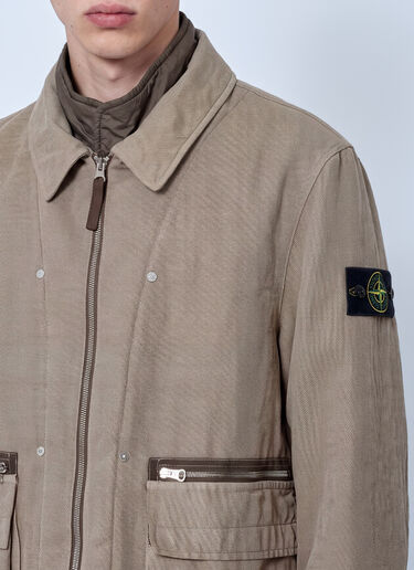 Stone Island Textured Zip Jacket Beige sto0165094