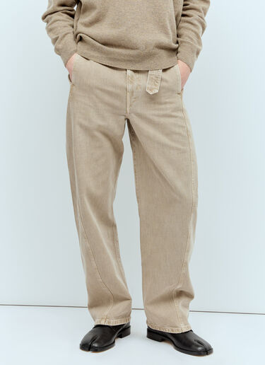 Lemaire Twisted Belted Jeans Beige lem0156009