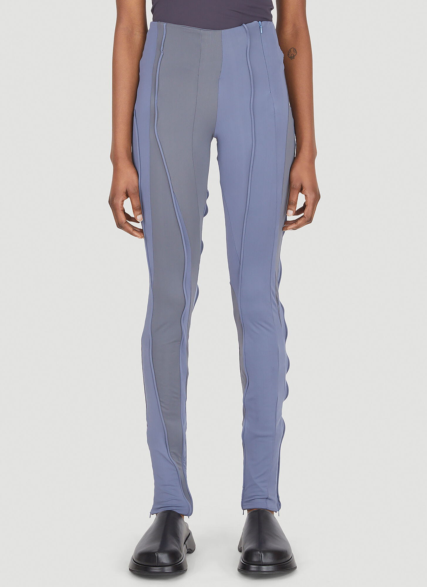 Mainline:rus/fr.ca/de Two-tone Panelled Trousers In Purple