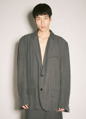 Balenciaga Pinstriped Tailored Blazer Grey bal0158005