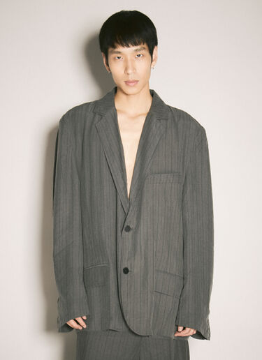 Balenciaga Pinstriped Tailored Blazer Grey bal0158005