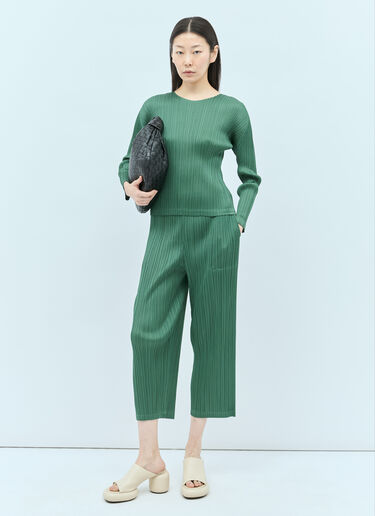 Pleats Please Issey Miyake 먼슬리 컬러: 디셈버 팬츠 그린 plp0255009