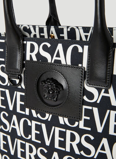Versace 徽标印花托特包 黑色 vrs0251042