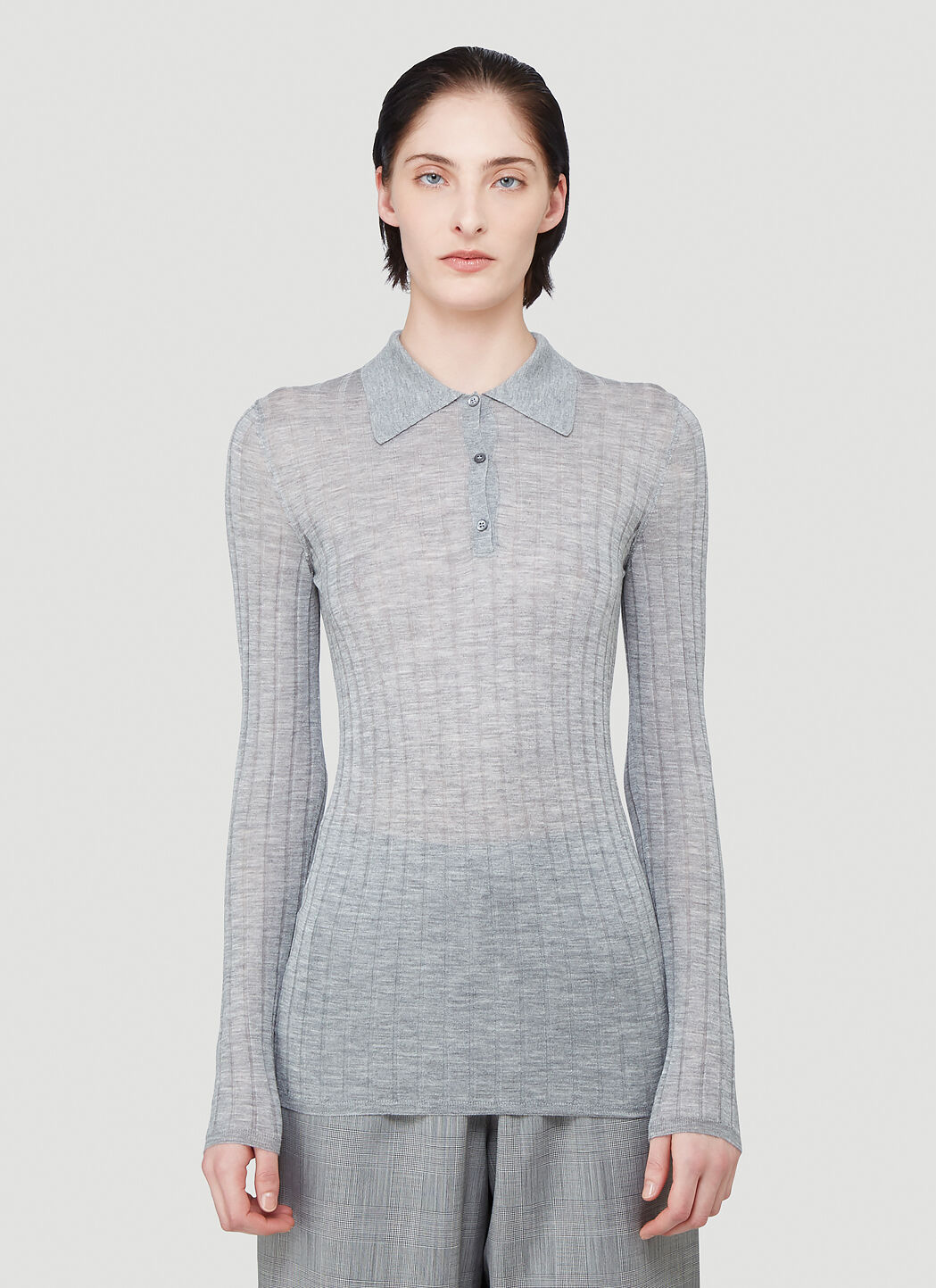 高級品市場 Knit Ribbed Prada Top LN-CC | Grey in トップス