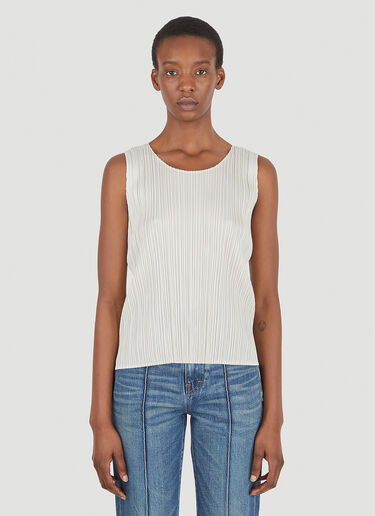 Pleats Please Issey Miyake Scoop Neck Top Grey plp0246018