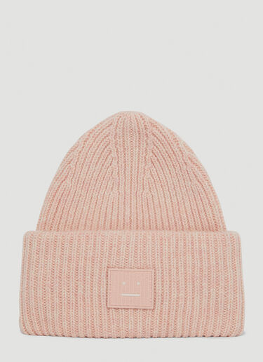 Acne Studios Face Patch Beanie Hat Pink acn0351016