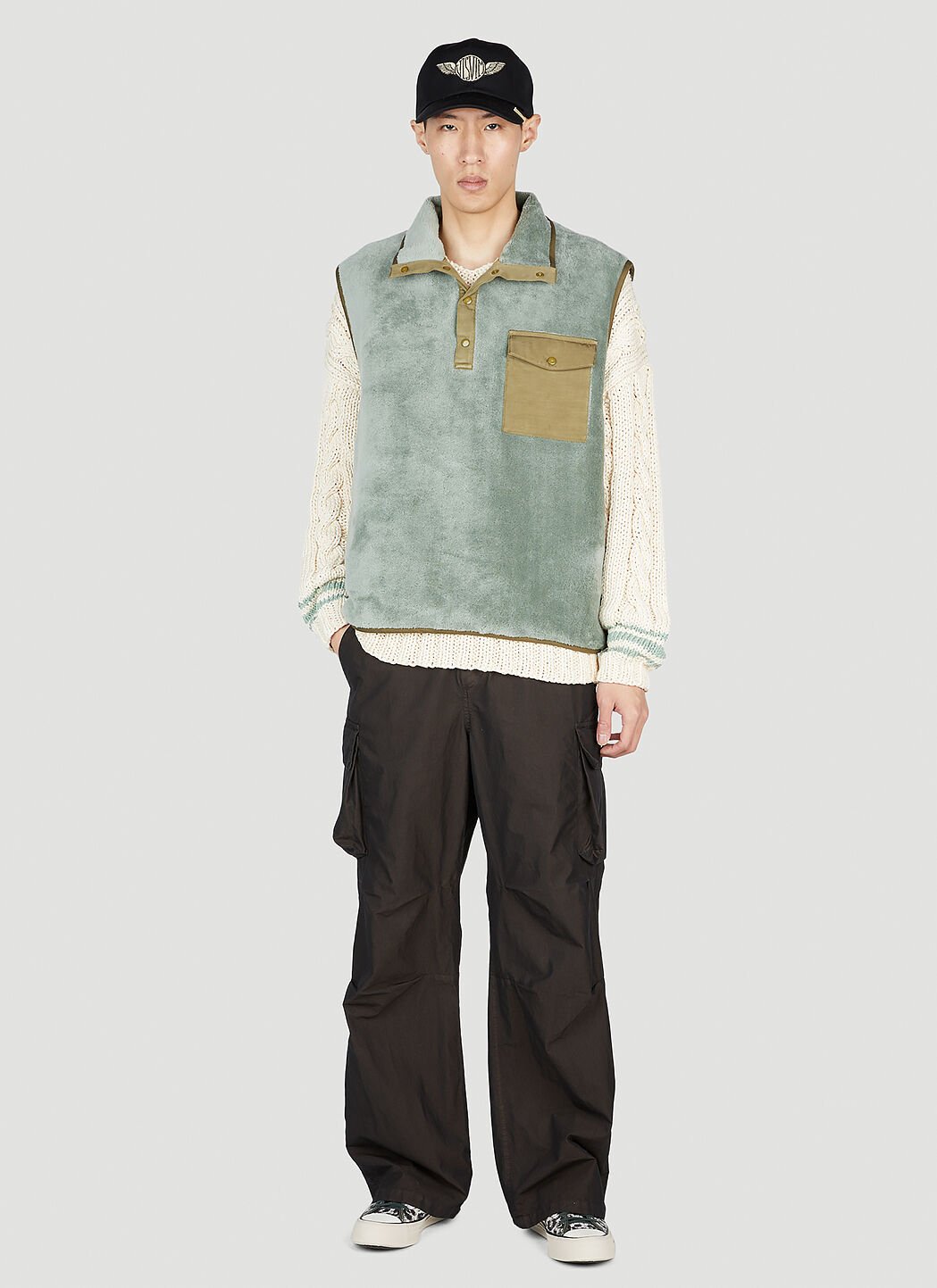 Visvim Men's' Barlow Fleece Gilet in Green | LN-CC®