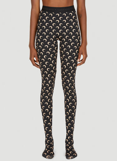 Marine Serre All Over Moon Leggings Black mrs0252013