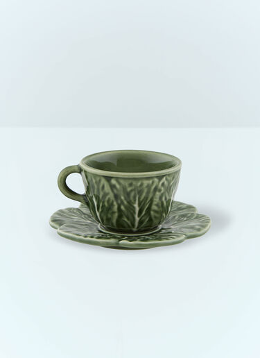 Bordallo Pinheiro Set Of Four Couve Coffee Cups And Saucers Green wps0691275