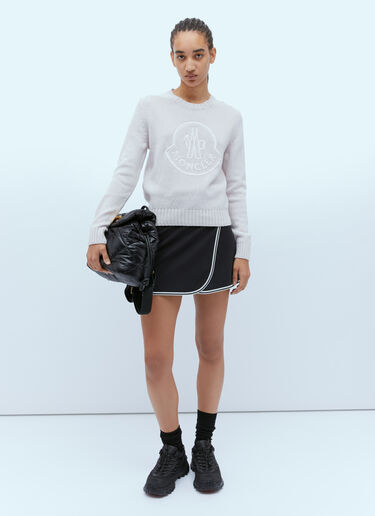 Moncler Logo Embroidery Knit Sweater Pink mon0255042