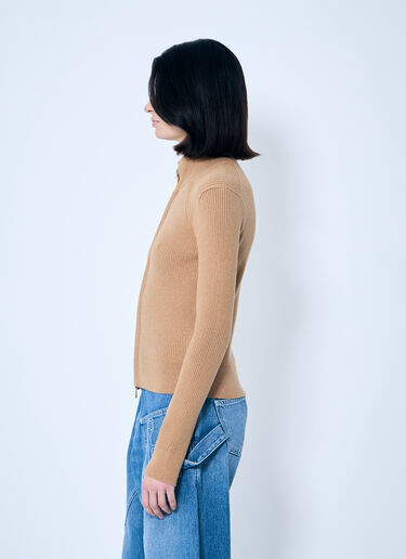 JW Anderson Fitted Zip-Up Cardigan Beige jwa0259007
