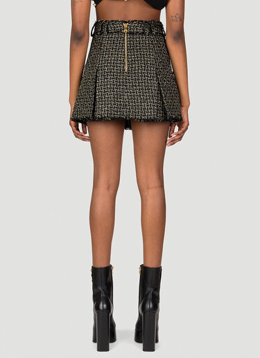 Balmain Tweed Pleated Mini Skirt Black bln0253019