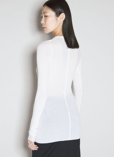 Rick Owens 长袖罗纹 T 恤 白色 ric0255022