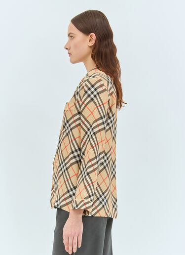 Burberry Check Silk Pyjama Shirt Beige bur0257003