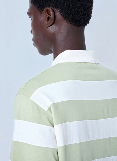 LN-CC® - Miu Miu: Striped Jersey Polo Shirt - Yellow Miu Miu Striped Jersey Polo Shirt Yellow miu0165004