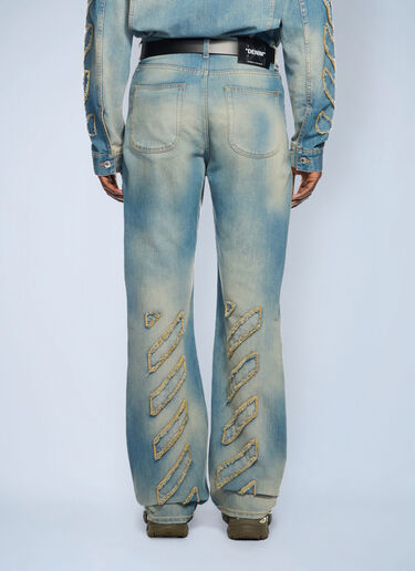 Off-White Diagonal Raw Patch 90S Skate Jeans Blue ofw0162051