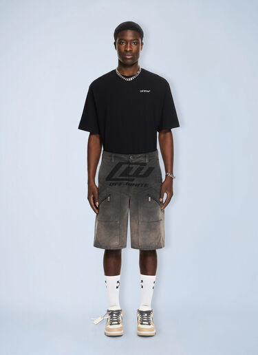 LN-CC® - Off-White: Owr Grad Cot Carpenter Short - Black Off-White Owr Grad Cot Carpenter Short Black ofw0164129