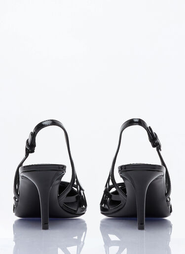 Dolce & Gabbana 漆皮露跟浅口鞋 黑色 dol0258007