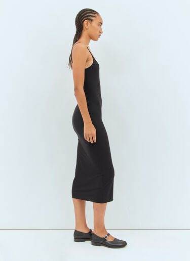 Logo Print Midi Dress Miu Miu Logo Print Midi Dress Black miu0258064
