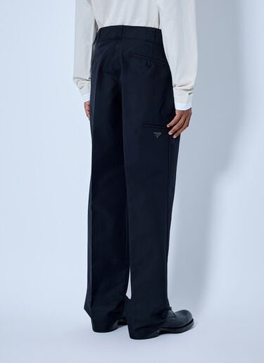 LN-CC® - Prada: Canvas Logo-Plaque Trousers - Black Prada Canvas Logo-Plaque Trousers Black pra0166205