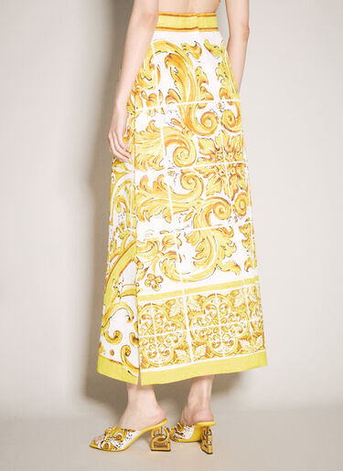 Dolce & Gabbana Brocade 锡釉陶印花半身裙 黄色 dol0257006