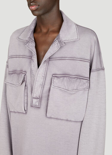 Dries Van Noten 늘어진 폴로 맨투맨 퍼플 dvn0156024