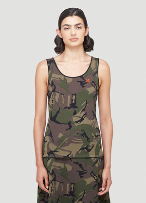 Kwaidan Editions Camouflage-Print Tank Top Brown kwe0240009