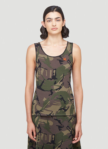 Kwaidan Editions Camouflage-Print Tank Top Brown kwe0240009