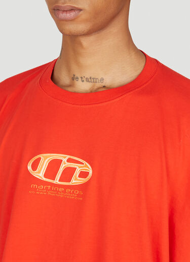 Martine Rose Pulled Neck Short Sleeve T-Shirt Red mtr0154008