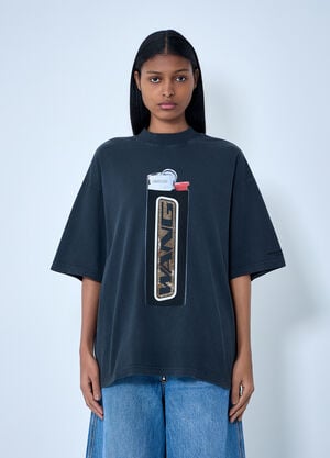 Alexander Wang Graphic Print Oversized T-Shirt Dark Grey awg0263036