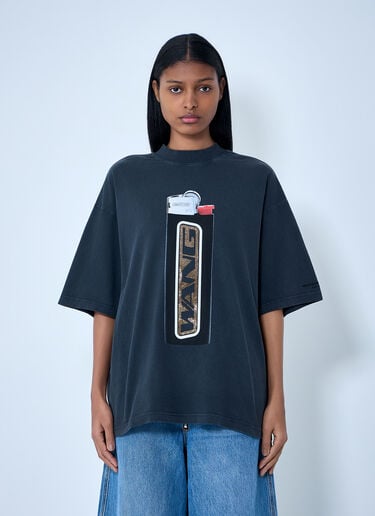 Alexander Wang Graphic Print Oversized T-Shirt Dark Grey awg0263036
