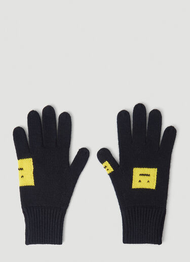 Acne Studios Evil Face Intarsia Gloves Black acn0145019