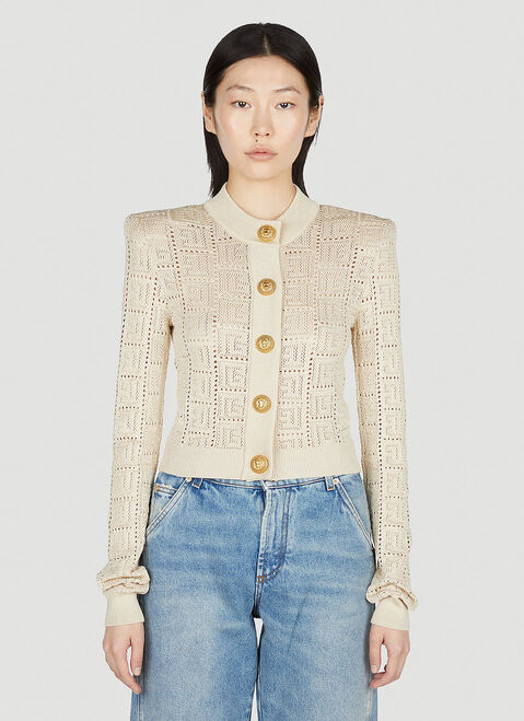 Balmain Monogram Cardigan Purple bln0252033