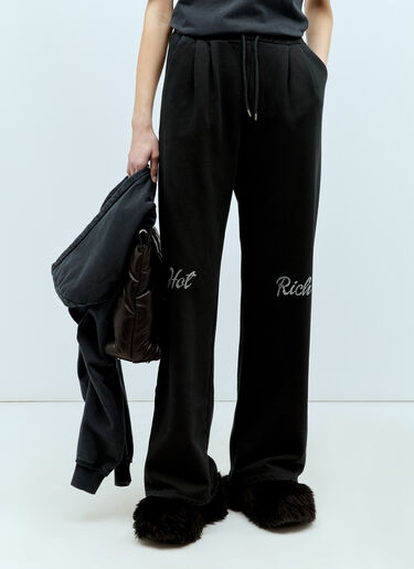 AVAVAV Women's Crystal Embellished Track Pants in Black