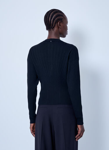 LN-CC® - Sportmax: Ribbed Knit Sweater - Black Sportmax Ribbed Knit Sweater Black spx0266004