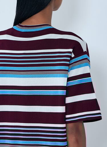 Prada Striped Crewneck T-Shirt Red pra0264007