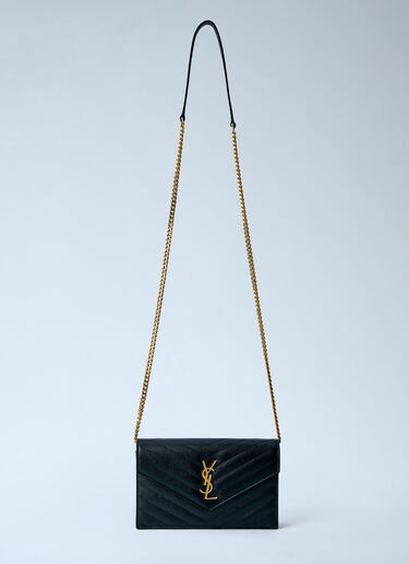 Saint Laurent Cassandre Chain Wallet Black sla0263079