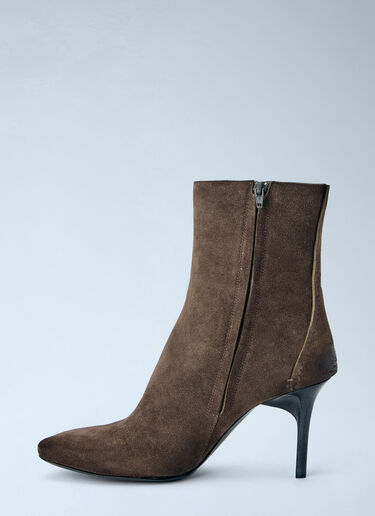 LN-CC® - Capasa Milano: Pointed-Toe Suede Ankle Boots - Brown Capasa Milano Pointed-Toe Suede Ankle Boots Brown cps0266009