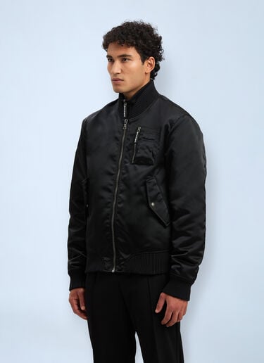 Logo Print Bomber Jacket Palm Angels Logo Print Bomber Jacket Black pma0160048