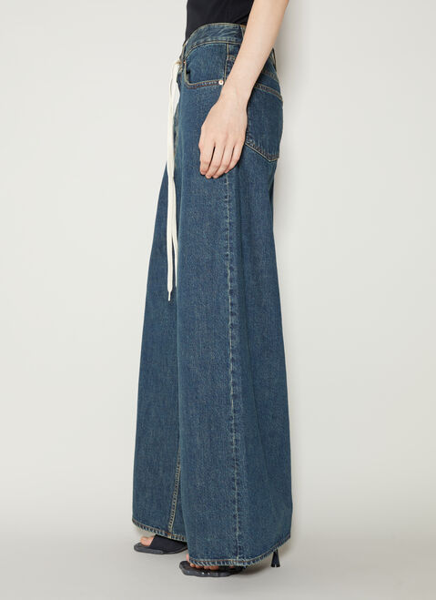 MM6 Maison Margiela Drawstring Wide Leg Jeans Blue mmm0253017