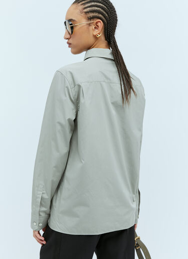 Logo Embroidery Poplin Shirt Miu Miu Logo Embroidery Poplin Shirt Grey miu0254078