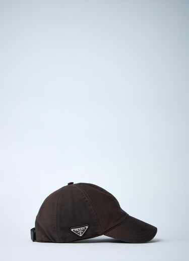 Prada Logo Plaque Baseball Cap Brown pra0161023