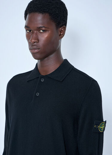Stone Island 長袖ポロニット ブラック sto0165010