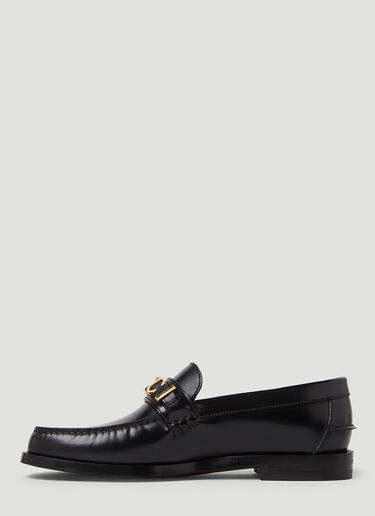 Logo Plaque Loafers Gucci Logo Plaque Loafers Black guc0150137