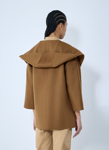 Max Mara Hooded Cashmere Coat Brown max0259020
