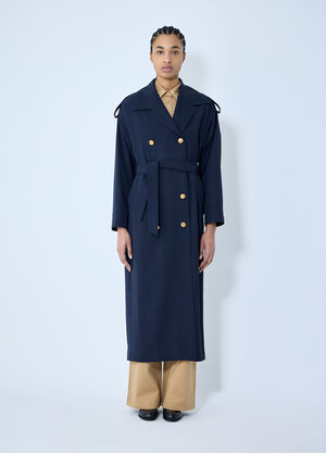 Prada Gabardine Wool Coat Brown pra0260066
